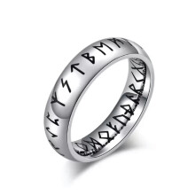 Inele vikinge pentru bărbați și femei, amuletă nordică cu rune corb Vegvisir, busolă, mărimea 5-13, argint-8