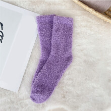 Unisex Coral Fleece Socks, Thick Warm Non-Shedding Thermal Socks for Winter – Purple, 1 Pair
