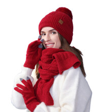 Womens Scarves Winter Clothing for Women Hat Scarf And Glove Set Fashionable Outdoor Baby Warm Three Piece Set