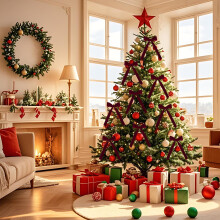Weihnachtsdeko-Angebot: 12-teiliges Set Samt-Weihnachtsbaumschleifen, Kranzschleifen