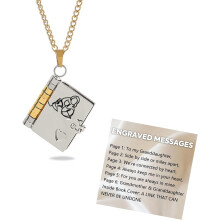 A book necklace for my granddaughter, a gift from my grandparents, a graduation gift for my granddaughter, a heart-shaped locket necklace for women.