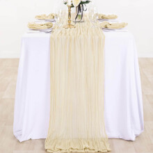 Gauze Boho Rustic Table Runner 118", Compatible with Wedding, Baby Shower, Birthday & Party Decor