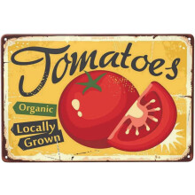 Red Tomatoes Sign Vintage Metal Tin Sign Locally Grown Vegetables Garden Farm Wall Decor Metal Signs Tin Signs for Bar Pub Club Man Cave 8x12 inch