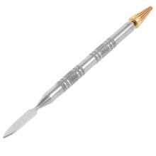 Stylo Colle Huile Cuir Métal Argenté Outil Artisanal