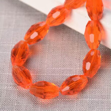 Crystal glass rugby oval beads 10x8mm 20 pcs orange