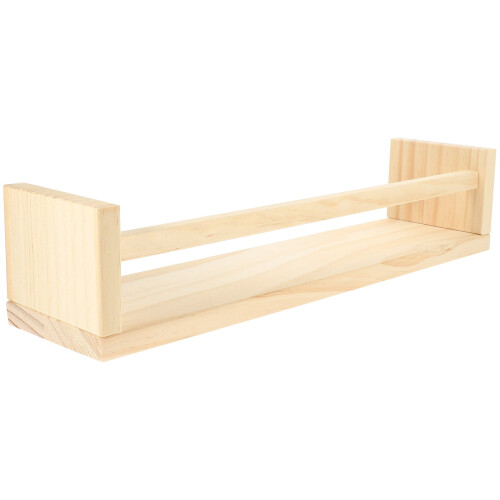 Wooden Floating Shelf for Wall Mount Spice Jar Storage Beige Multi-functional Large Capacity