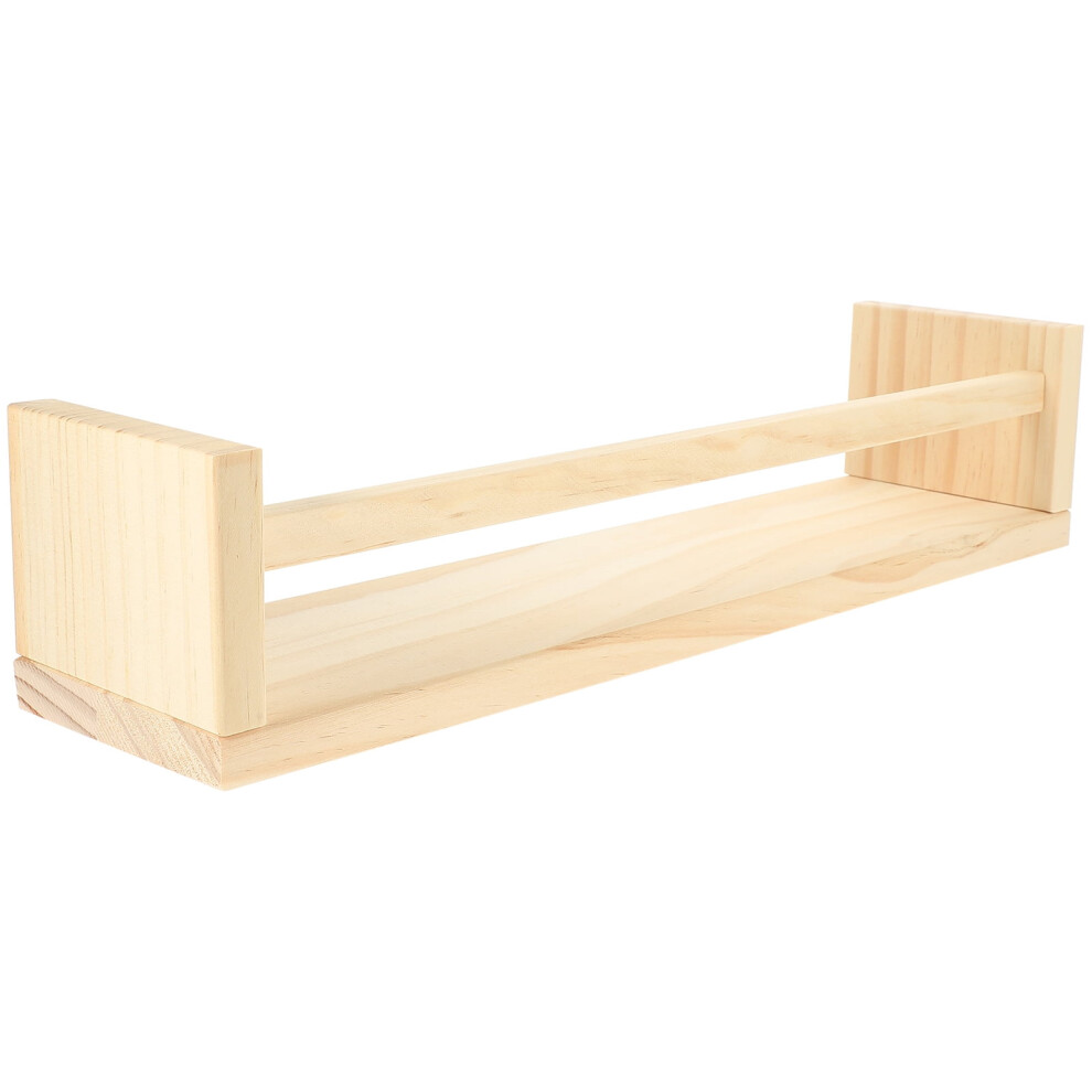 Wooden Floating Shelf For Wall Mount Spice Jar Storage Beige Multi-Functional Large Capacity 9152228764170