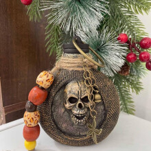 Bouteille de vin en forme de crâne de pirate pour Halloween – Bouteille en acier inoxydable, décoration de bureau et accessoire de théâtre