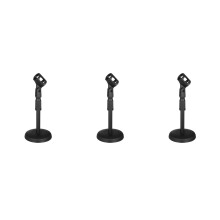 3Pièces Support Micro De Table Plastique Noir Réglable Robuste