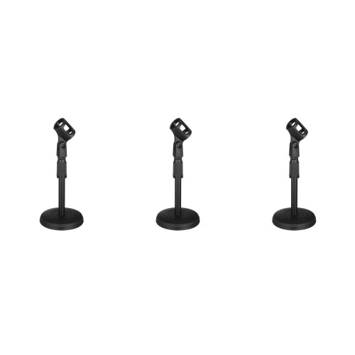 3Pièces Support Micro De Table Plastique Noir Réglable Robuste