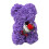 Purple Rose Bear Ornament with Bouquet 1pc 2