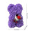 Purple Rose Bear Ornament with Bouquet 1pc 3