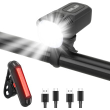 1000LM Bicycle Headlight & Taillight Set,Bike Light for Night Riding,Waterproof LED Bike Headlights for Cyclists and Commuters