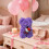Purple Rose Bear Ornament with Bouquet 1pc 5