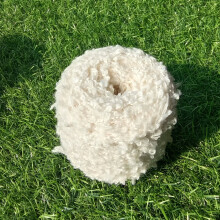 50g Off-White Soft Plush Wool-Acrylic Loop Yarn for Doll Hair, Crochet, Knitting, Needle Felting | Curly Wool Roving