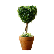 8" Heart-Shaped Boxwood Potted Mini Greenery for Home, Garden, Christmas & Teacher Ornament – Compatible with 2022 Decor