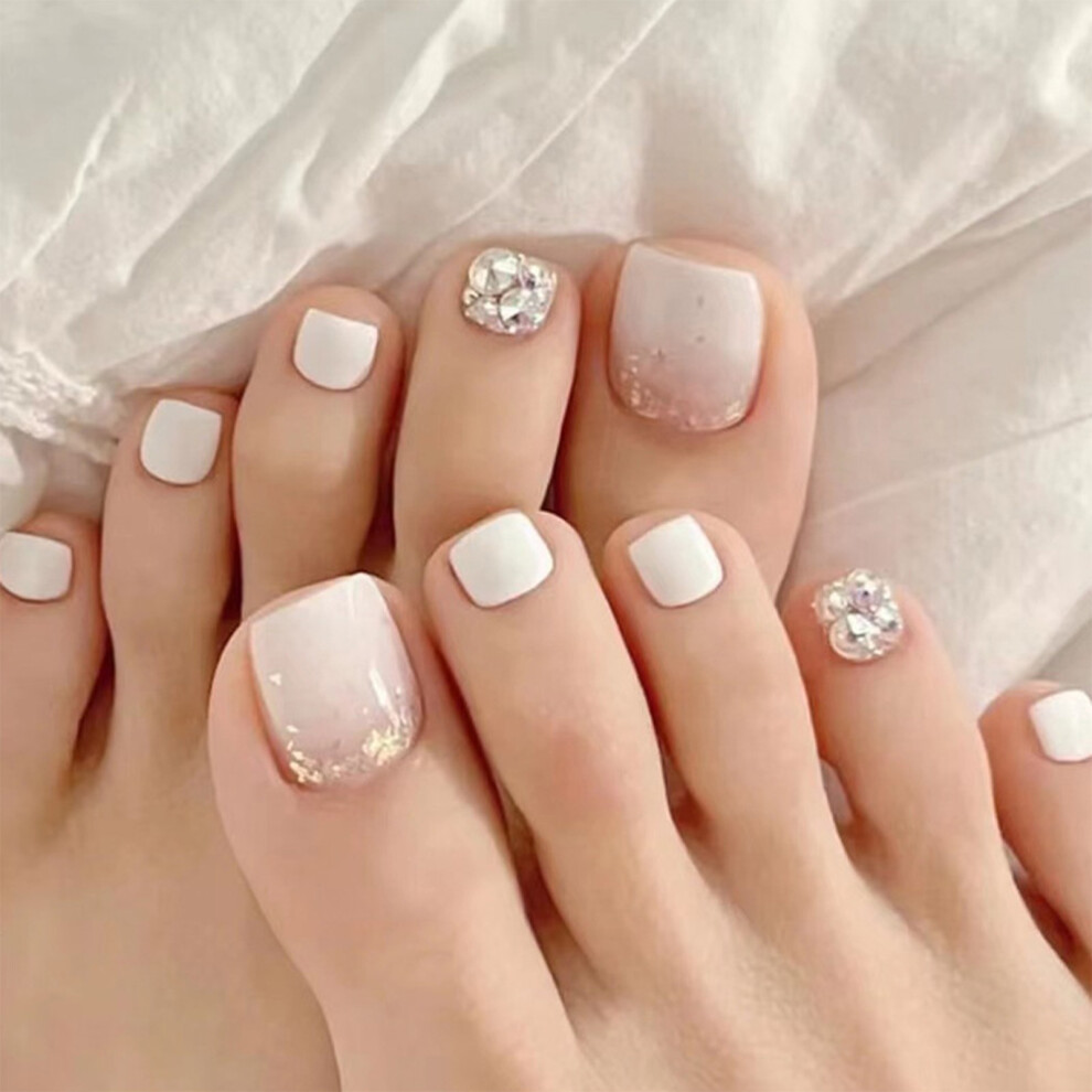 Dachuang Beauty (Jelly Glue Model) Glossy Rhinestone Fake Nails For Women - Waterproof