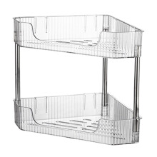 Two-Tier Triangle Kitchen Corner Shelf – Countertop Spice Rack, Space-Saving, No-Drill, 13.58"x10.31", 1.15 lb