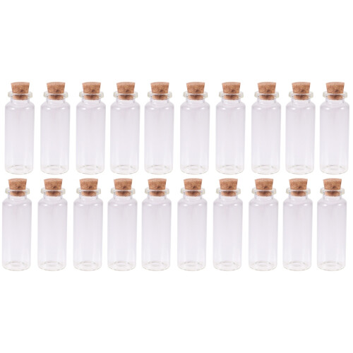 48Pièces Bouteilles Verre Mini Cork Décor Suspendu