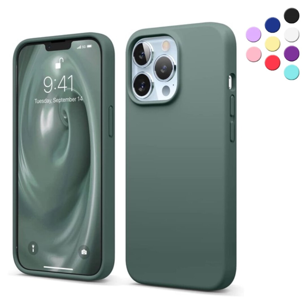 Silicone Case For Compatible With Iphone 13 Pro Max - Shock-Absorbent- Liquid Silicone Case Compatible With Iphone 13 Pro Max (6.7 Inch) Color Green 9130661148016
