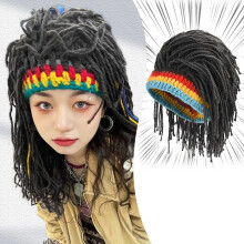 (Black) Funny Hip-hop Braid Wig Cap for Parties
