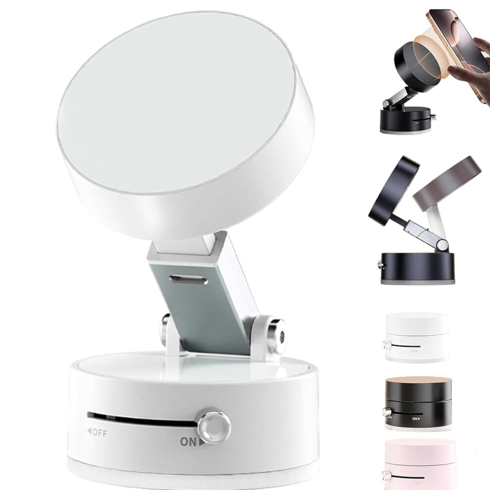 Upgraded Magnetic Phone Holder For Car Â Vacuum Suction, 360 Rotation, Foldable & Retractable, Compatible With All Smartphones (White) White 9130661149921