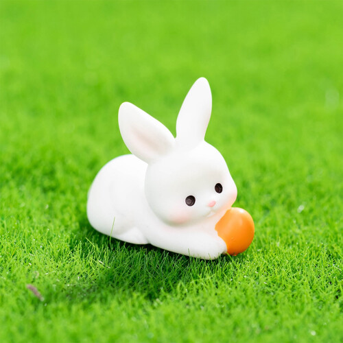 Miniature Bunny Rabbit Resin Figurine Set 2 pcs