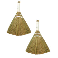 Corn Whisk Broom, Yellow, Flagged Natural Bristles for Multi-Surface Sweeping, Remove Dirt and Debris from Porches/Floors Decks/Driveways/Sidewalks