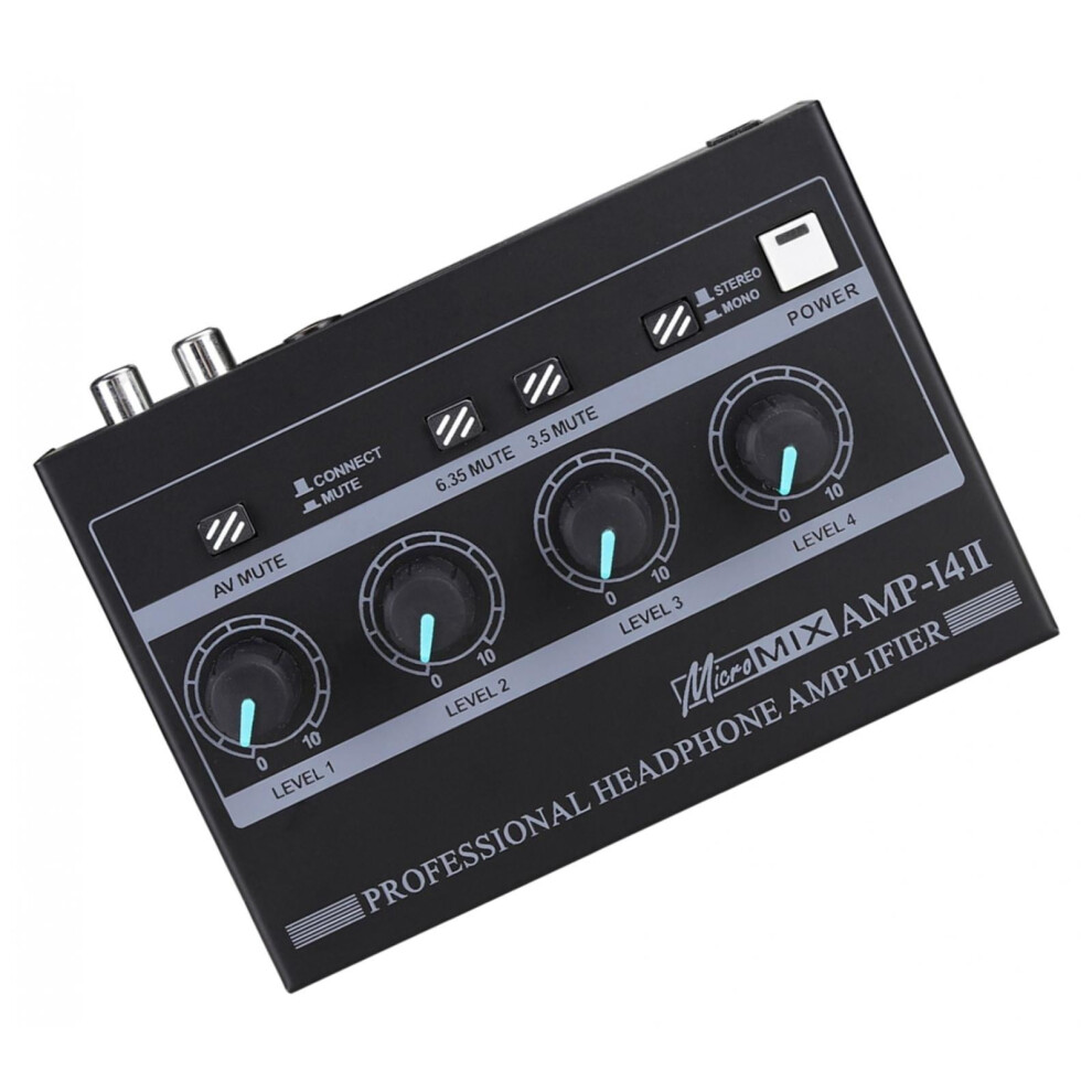 Headphone Amplifier Portable Metal Shell 4 Channel Independently Volume Control 8 Channel Headphone Amp For Music Players Headphones Computers 9327961904910