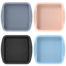 4-Pcs Flexible Silicone Square Cake Pans, BPA-Free, Heat-Resistant, Dishwasher-Safe, Compatible with Brownies, Cakes, Bread, Cheesecakes, Lasagnas