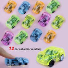 Lot de 12 voitures à friction, mini-véhicules jouets, couleurs aléatoires, cadeaux d'anniversaire et d'éveil (sans piles)