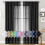 Semi-Sheer Curtains Light-Filtering 52x63 Inch 1 Panel Black 1