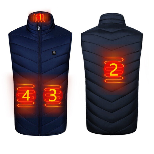 Γιλέκο Unisex με θερμοστατική θέρμανση, 2-9 ζώνες, 3 επίπεδα, τροφοδοσία μέσω USB –