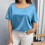 Women's Plus Size Round Neck Short Sleeve Blouse Solid Color Casual and Comfortable 5