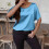 Women's Plus Size Round Neck Short Sleeve Blouse Solid Color Casual and Comfortable 6