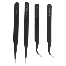 Spptty Medical Tweezers,Lash Extension Tweezers,4 Pcs Accurate Tweezers Stainless Steel Inclined Tip Tweezers Straight Curved Sewing Tools
