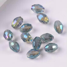 8x6mm10x8mm13x10mm Rugby Oval Faceted Crystal Glass Luźne koraliki Hurtowa partia - 39# Zielony kolor - 10x8mm (20 szt.)