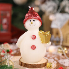 Bougie parfumée de Noël en forme de Père Noël, cire de soja, centre de table festif multicolore pour la décoration intérieure et les cadeaux