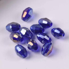 8x6mm10x8mm13x10mm Rugby Oval Faceted Crystal Glass Luźne koraliki Hurtowa partia-14# Deep Blue AB-13x10mm (10 szt.)