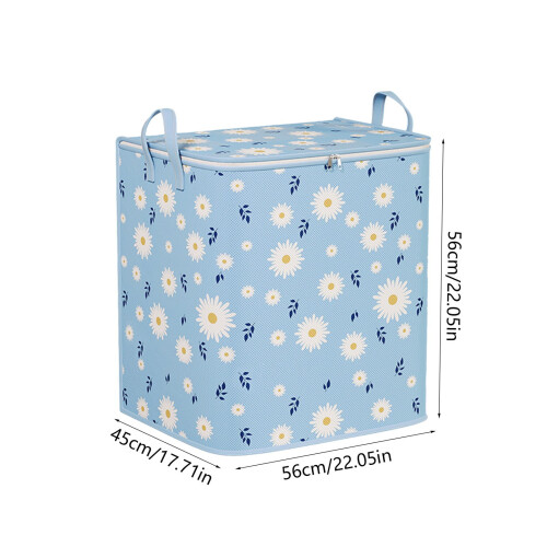 Gray Non-Woven Foldable Storage Bin with Lid and Zipper 2