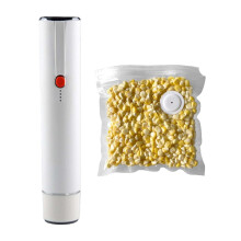 Mini Vacuum Sealer Machine, Portable Handheld Food Saver with 5 Reusable Bags – White