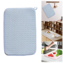 Tapis égouttoir à vaisselle en microfibre absorbante 24 x 17 pouces, grand format, pour égoutter la vaisselle sur le comptoir de la cuisine.