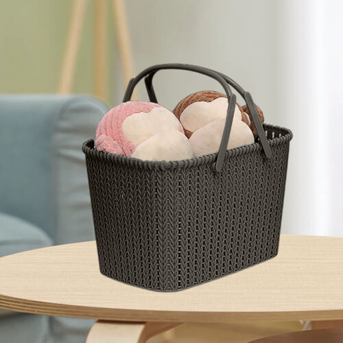Portable Folding Plastic Bathroom Storage Basket for Shower Organization, White Blue Green 1