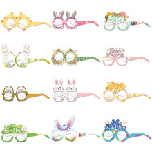 ZHMRFG Easter Bunny Paper Glasses – Festive Party Props, Photo-Ready Decor for Easter, Spring & Themed Events (Indoor/Outdoor)