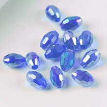 8x6mm10x8mm13x10mm Rugby Ovale Facetslebne Krystalglas Løse Perler Engros Parti - 10# Blå AB - 13x10mm (10 stk)