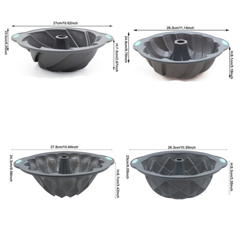 Silicone Fluted Cake Pan Non-Stick 10 Inch 1