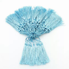 100pc 3'' DIY Craft Tassels Fringe Pendants Bookmark Bag Hanging curtain Decor-water blue-100pcs