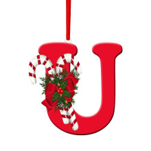 Pendentif sapin de Noël 26 lettres, décorations alphabet AZ (U), compatible avec sapin de Noël 2025
