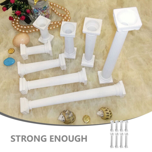 White Plastic Cake Support Pillars 8 Pieces 2