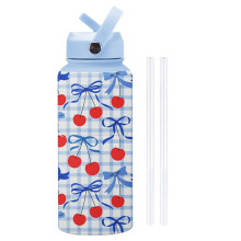 Vacuum-Insulated Stainless Steel Water Bottle with Straw, Lid & Handle – Compatible with Gym, Soccer, Sports